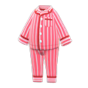pijama de dos piezas [Rojo] (Rojo/Blanco)