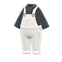 denim overalls [White] (White/Black)