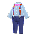 suspender outfit [Gray] (Aqua/Blue)