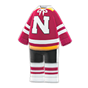Eishockey-Outfit [Weinrot] (Rot/Schwarz)