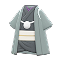Edo-period merchant outfit [Gray] (Gray/Black)