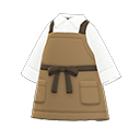 barista-uniform [Kastanjebruin] (Beige/Wit)