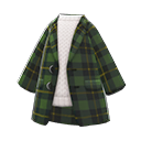 checkered chesterfield coat [Green] (Green/White)