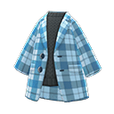 checkered chesterfield coat [Blue] (Aqua/Black)