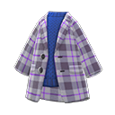 checkered chesterfield coat [Gray] (Gray/Blue)
