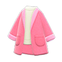 长版针织罩衫 [粉红] (粉红/白色)