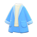 長版針織罩衫 [淺藍色] (水藍色/白色)