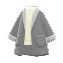 giaccone di maglia [Grigio] (Grigio/Bianco)