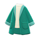пальто-кардиган [Зеленый] (Зеленый/Белый)
