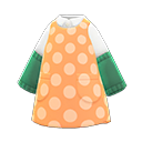sleeved apron [Orange] (Orange/Green)