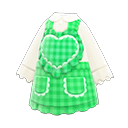 delantal corazón [Verde] (Verde/Blanco)