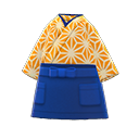 Asia-Restaurant-Outfit [Goldgelb] (Gelb/Blau)