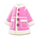 пальто «под овчину» [Розовый] (Розовый/Белый)