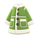 abrigo piel sintética [Verde] (Verde/Blanco)