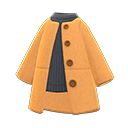 collarless coat [Beige] (Beige/Black)
