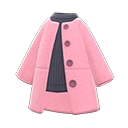 collarless coat [Pink] (Pink/Black)