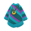 斗篷造型針織衫 [孔雀藍] (藍色/紫色)