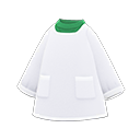lunch-service apron [Green] (White/Green)