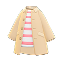 立式折领大衣 [米色] (米色/粉红)