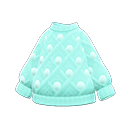 свитер с помпонами [Синий] (Аквамариновый/Белый)