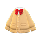 cardigan school uniform top [Beige] (Beige/Red)