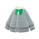 cardigan school uniform top [Gray] (Gray/Green)