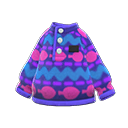 jersey de lana estampado [Azul] (Azul/Púrpura)