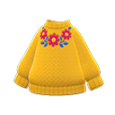 花朵针织衫 [黄色] (黄色/红色)