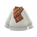 suéter con bufanda [Gris] (Gris/Marrón)
