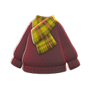 jersey con bufanda [Marrón] (Marrón/Amarillo)