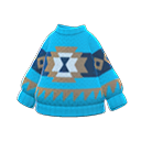 suéter folk [Azul] (Turquesa/Gris)