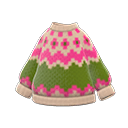 노르딕풍 스웨터 [베이지] (그린/핑크)