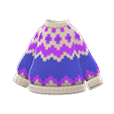 노르딕풍 스웨터 [라이트 그레이] (블루/퍼플)