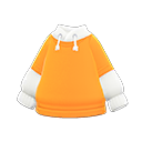 t-⁠shirt sur sweat à capuche [Orange] (Orange/Blanc)