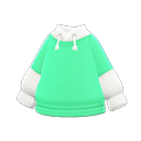 Kapuzenpulli-Shirt-Kombi [Minzgrün] (Grün/Weiß)
