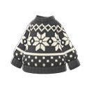свитер со снежинками [Черный] (Черный/Белый)