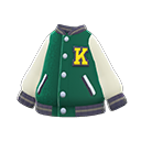 棒球外套 [绿色] (绿色/白色)