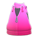 sleeveless parka [Pink] (Pink/Black)