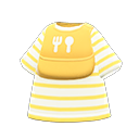 tee with silicone bib [Baby yellow] (Yellow/White)