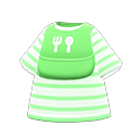 tee with silicone bib [Baby green] (Green/White)