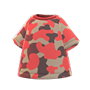 camouflage-T-⁠shirt [Rood] (Rood/Beige)