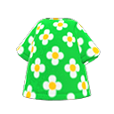 花紋T恤 [綠色] (綠色/白色)