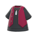 camiseta con chaleco [Rojo] (Rojo/Negro)