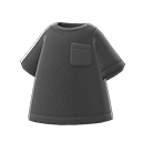 T-⁠shirt met borstzak [Zwart] (Zwart/Zwart)