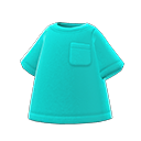 口袋T恤 [淺藍色] (水藍色/水藍色)