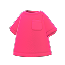 T-⁠shirt met borstzak [Roze] (Rood/Rood)