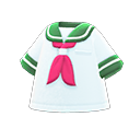 短袖水手服 [绿色] (白色/绿色)
