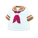 短袖水手服 [棕色] (白色/棕色)