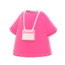 personeels-T-⁠shirt [Roze] (Roze/Wit)