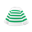 粗橫紋T恤 [綠色] (綠色/白色)